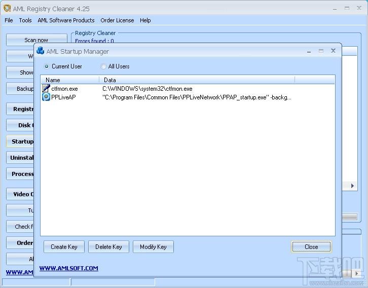 AML Free Registry Cleaner,注册表清理工具